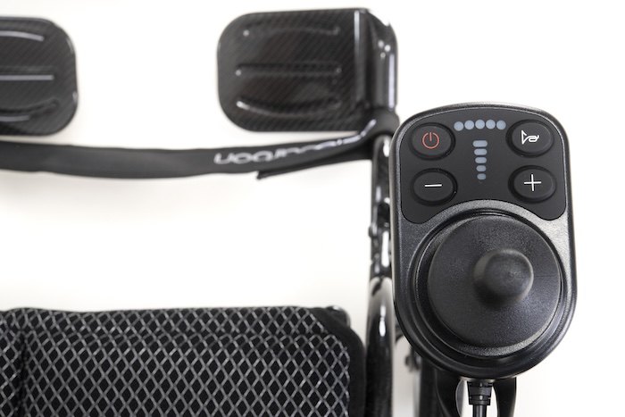 Black aerocarbon powerchair gearstick 