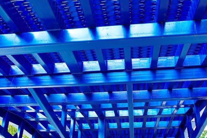 Underside of the mobile yard ramp 