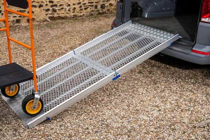 Trolley going up van ramp 