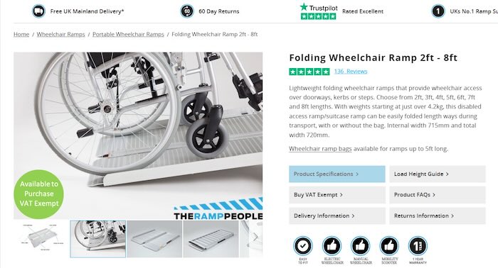 Screenshot of The Ramp People product page 