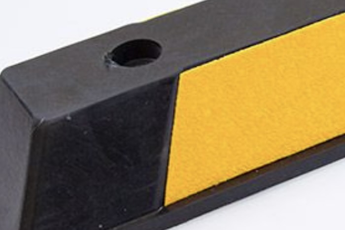 Wheel stop with pre-drilled fixing points 